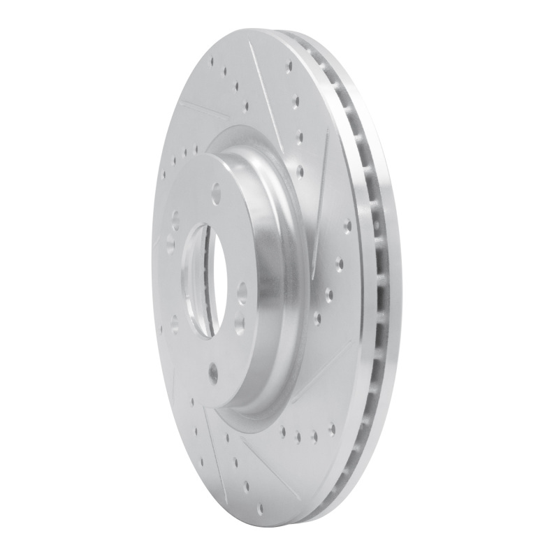 Hyundai Elantra Brake Rotor (1) - Front Right - R1 Concepts - Drilled & Slotted - Silver - `20-`25